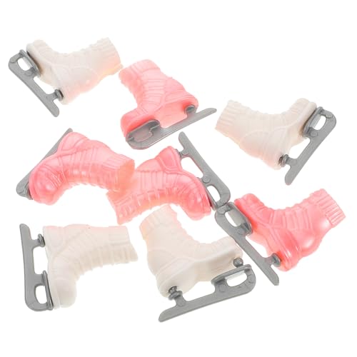 BESPORTBLE 4 Paare Miniatur Rollschuhe für Puppen Realistische Puppenhaus Dekoration Detailgetreue Mini Eislaufschuhe zum Basteln Farbige DIY Puppenzubehör Verarbeitung von BESPORTBLE