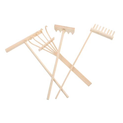 BESPORTBLE 4 STÜCKE Mini Zen Garten Rechen Set aus Holz für Sand und Steine Kompakte Zen Garten Werkzeuge für Schreibtisch und Home Office Kreative Entspannung und Meditative Gestaltung von BESPORTBLE