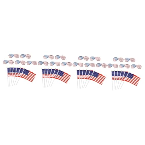 BESPORTBLE USA-Flaggen 4 Sätze Flag-Brille die Büro-Schreibtisch-Dekoration US Flagge amerikanische Flagge Flaggen Gläser Partydekorationen kleine Fahnen bilden Banner Kleidung schmücken von BESPORTBLE