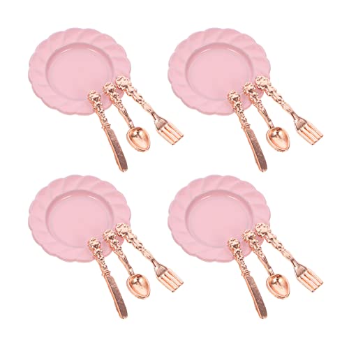 BESPORTBLE 4 Sätze Miniatur Geschirr Set für Puppenhaus Große Teller und Teiliges Besteck Roségold für Spielszene und Kreative Dekoration für Miniaturmodelle BESPORTBLE 4 Sätze Miniatur Geschirr Set für Puppenhaus Große Teller und Teiliges Besteck Roségold für Spielszene und Kreative Dekoration für Miniaturmodelle von BESPORTBLE