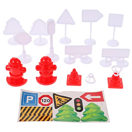 BESPORTBLE 4 Sätze Miniatur Verkehrszeichen Spielset für Teiliges aus Bunten Verkehrssignalen und Straßensperren für Lehrreiche Spielszenen und Verkehrssicherheitstraining von BESPORTBLE