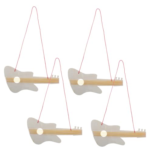 BESPORTBLE 4 Sätze Teiliges DIY Holzgitarren für Unvollendete Gitarre zum Malen und Basteln Musikinstrument für Kreative Kleinkinder Sicher und Leicht für Einsatz im Kindergarten Hause von BESPORTBLE