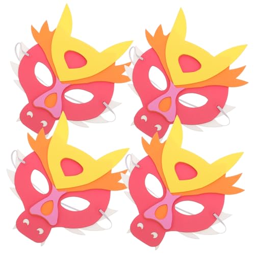 BESPORTBLE 4 Stck Teiliges Drachen Masken Eva Material Leichte Bequeme Cosplay Tiermasken für Jungen und Mädchen Sichere Bunte Party und Bühnenmasken zum Verkleiden und Fasching von BESPORTBLE