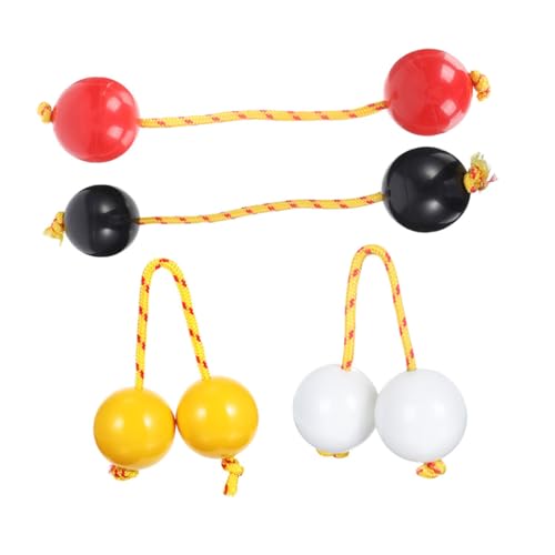 BESPORTBLE 4 Stück Afrikanischer Aslatuas Shaker Rhythmisches Doppelball Instrument Tragbarer Hand Percussion Shaker für Erwachsene für Partys Hochzeiten Musikunterricht Authentischer von BESPORTBLE