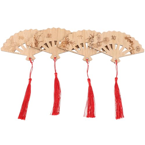 BESPORTBLE 4 Stück Bambus Lesezeichen mit Quaste Chinesischer Stil Kreatives Vintage Design Klassisches Fächer für Bücherliebhaber für Diy Projekte BESPORTBLE 4 Stück Bambus Lesezeichen mit Quaste Chinesischer Stil Kreatives Vintage Design Klassisches Fächer für Bücherliebhaber für Diy Projekte von BESPORTBLE