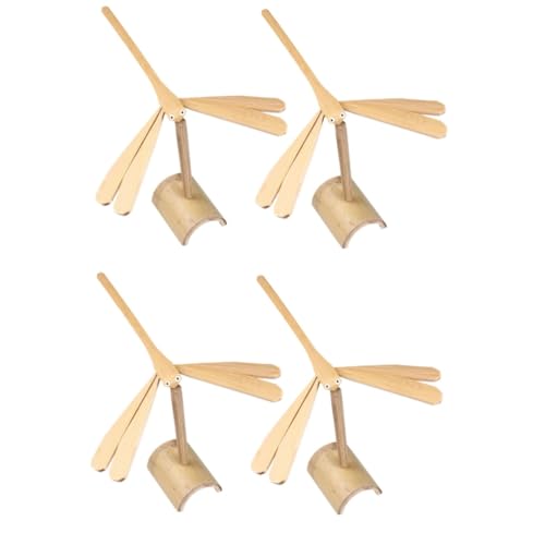 BESPORTBLE 4 Stück Bambus Libellen aus Hochwertigem Material Pädagogisches Balance Modell für Sicher und Entwicklungsfördernd zur Spielerischen Gehirnförderung von BESPORTBLE