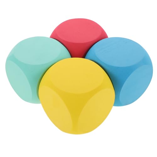 BESPORTBLE 4 Stück DIY Schaumstoffwürfel für Blanko Würfel zum Malen und Gestalten für Partys und Kreative Projekte Rot Blau und Gelb von BESPORTBLE