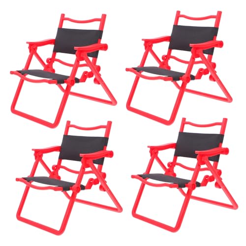 BESPORTBLE 4 Stück Faltbare Mini Strandstühle für Puppenhaus für DIY Deko Kreative Kombinationen und Spielspaß Miniaturgärten von BESPORTBLE