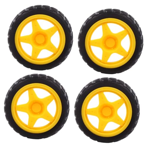 BESPORTBLE 4 Stück Gummirad Spielzeugräder für DIY Rc Autos Boote Hubschrauber Robuste Ersatzteile für Flexible Anwendungen Erhöht die Stabilität und von BESPORTBLE