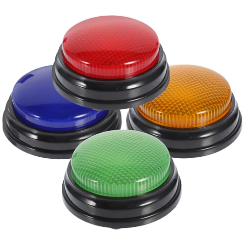 BESPORTBLE 4 Stück Leuchtende Soundtasten für Spiele Alarmknöpfe für Wettbewerbe Partys und Pranks Elektronisches mit Geräusch für Quiz und Spaßaktivitäten von BESPORTBLE