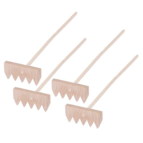 BESPORTBLE 4 Stück Mini Bambus Rechen für Sandtisch Dekorative Sandspielzeuge für Zen Kreative Mini Dekoration für Stressabbau und Inspiration Hochwertiges Glattes Bambusmaterial von BESPORTBLE