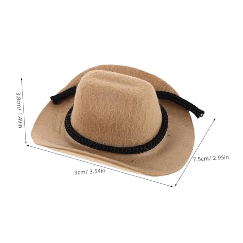 BESPORTBLE 4 Stück Mini Cowboy Hüte Miniatur Filzhüte für Puppen Western Party Dekoration Kunsthandwerk Zubehör von BESPORTBLE