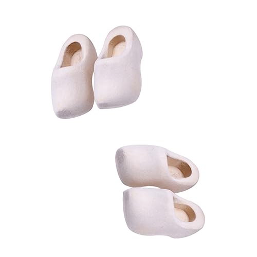 BESPORTBLE 4 Stück Mini Holzschuhe aus Holz Unbemalt zum Basteln und Dekorieren DIY Puppenhaus Zubehör Holländische Klompen Miniatur für Kreative Hausschmuck Gestaltung von BESPORTBLE