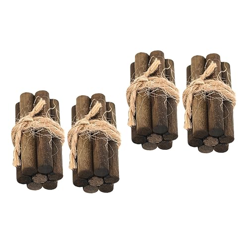 BESPORTBLE 4 Stück Mini-Modell Brennholzhalter puppenstubenmöbel Dollhouse Furniture puppenhauszubehör gartendeko Modell eines kleinen Brennholzstapels Kleiner Brennholzhaufen hölzern von BESPORTBLE