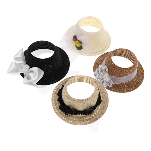 BESPORTBLE 4 Stück Mini Puppenhüte mit Schmetterlingsschleife Leichte Kleine Hüte für DIY Bastelprojekte Vielseitige Mini-Accessoires für Puppen für Feiertagsdekoration und Rollenspiele von BESPORTBLE