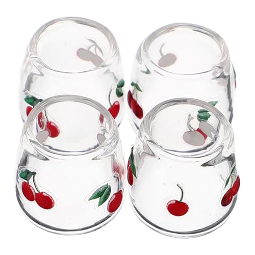BESPORTBLE 4 Stück Mini -Simulationsbecher Puppenhaus-Miniaturbecher Miniaturbecher für Puppenhaus Küchenzubehör für Puppenstuben Puppenhaus-Trinkgläser winzige Tasse Transparent von BESPORTBLE