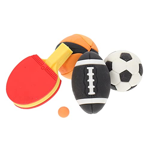 BESPORTBLE 4 Stück Mini Sport Modelle Teiliges mit Fußball Basketball Rugby und Tischtennis für Puppenhäuser und DIY Dekoration Vielseitige Miniatur Sportaccessoires Zufällige von BESPORTBLE