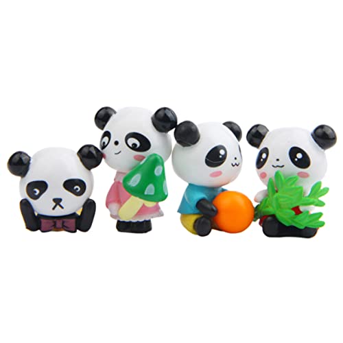 BESPORTBLE 4 Stück Mini-panda-modell Tiere Aus Glas Bonsai-topf-dekor Mini-dekor Dekor Kuchen Topper Mini-panda-ornament Dekorative Pandafiguren Kuchen Spielzeug Puppe Pvc Schreibtisch von BESPORTBLE