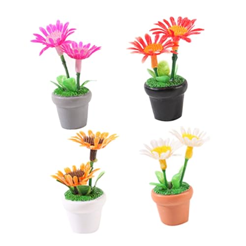 BESPORTBLE 4 Stück Miniatur Bonsai Modell Teiliges Mini Topfpflanzen Miniaturpflanzen Puppenhaus Dekoration DIY Mini Zimmerpflanzen für Feengarten Zen Garten Zubehör von BESPORTBLE
