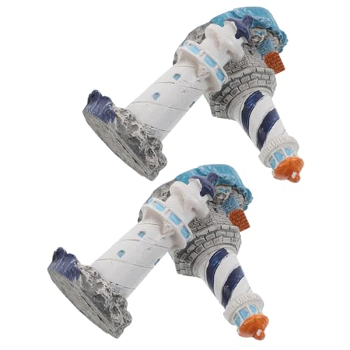 BESPORTBLE 4 Stück Miniatur Leuchtturm Figuren Resin Mediterraner Stil Garten Deko Landschaft Ornament für Puppenhaus und Tisch-Dekoration von BESPORTBLE
