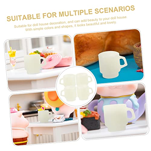 BESPORTBLE 4 Stück Miniatur Plastikbecher Teiliges Puppenhaus Mini Tassen Dekoration Küche Zubehör Kleine Wasserbecher für Puppenhaus Deko und Kreative Bastelprojekte von BESPORTBLE