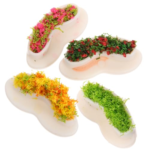BESPORTBLE Miniatur Blumenbeetbank für Puppenhäuser 4 Stücke Kleiner Dekoration für Kleiner Hausmodelle und Puppenzubehör von BESPORTBLE
