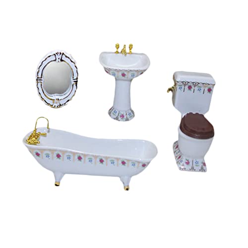 BESPORTBLE 4 Stück Porzellan Badezimmer Set Miniatur Teilig Toilette Badewanne Spiegel Waschbecken Puppenhaus Möbel Zubehör Detailgetreu für Miniaturmöbel Ornamente BESPORTBLE 4 Stück Porzellan Badezimmer Set Miniatur Teilig Toilette Badewanne Spiegel Waschbecken Puppenhaus Möbel Zubehör Detailgetreu für Miniaturmöbel Ornamente von BESPORTBLE