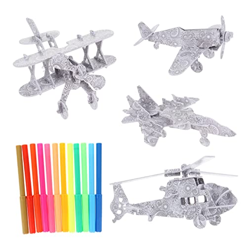BESPORTBLE 4 Stück Puzzle Flugzeug Teilig DIY Kreatives Malen und Basteln Pädagogisches Rätsel für Räumliches und Familienaktivitäten BESPORTBLE 4 Stück Puzzle Flugzeug Teilig DIY Kreatives Malen und Basteln Pädagogisches Rätsel für Räumliches und Familienaktivitäten von BESPORTBLE