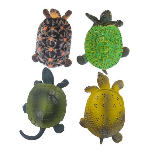 BESPORTBLE 4 Stück Schildkrötenfiguren-Spielzeug: Kleine Schildkrötenfiguren, Tierfiguren, Partygeschenke, Cupcake-Topper, Klassenzimmer, Pädagogisches Lernen von BESPORTBLE