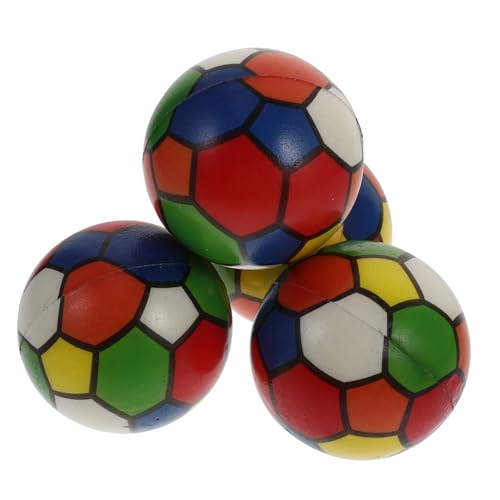 BESPORTBLE 4 Stück Squeeze Ball Fußball Bunter PU Schaum Stressball Tragbares Stress Fidget Toy für Jugendliche und Partygeschenke von BESPORTBLE