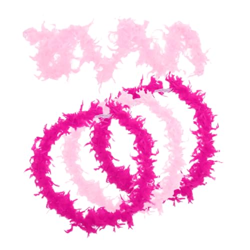 BESPORTBLE 4 Stück Streifendekoration Truthahn Rosa Boa Flauschige Tanzboas Für Federn Rosa Heiße Boa Partyboa Zubehör Damenboa Bastelzubehör Kleidungsboa DIY Boa Lange Boa von BESPORTBLE