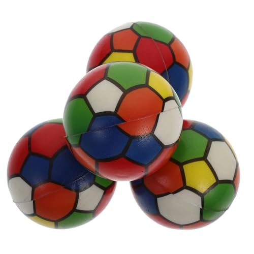 BESPORTBLE 4 Stück Stressbälle Fußball aus Farbigem PU Schaum Handliche Druckspielzeuge zur Stresslinderung Partyspielzeug für Alltag und von BESPORTBLE