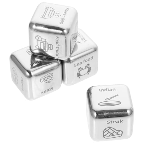 BESPORTBLE 4 Stück Teiliges Food Decision Dice mit Austauschbaren Motiven Kreatives Essenswürfel für Lustiges für Geburtstage und Dinner Abende von BESPORTBLE