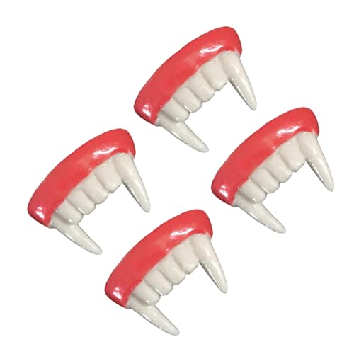 BESPORTBLE 4 Stück Teiliges Halloween Fangs für Erwachsene und Realistische Zombie Fake zähne Sicherer Sitz Komfortabel für Horror Cosplay und Kostüm Party von BESPORTBLE