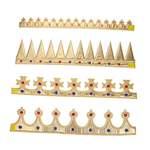BESPORTBLE 4 Stück Teiliges Halloween Stabile Bequeme Kronen in Goldfarbenem Design mit Kreuz König Dreieck und Funkelnden für Kostüm Party und Geburtstagsdeko BESPORTBLE 4 Stück Teiliges Halloween Stabile Bequeme Kronen in Goldfarbenem Design mit Kreuz König Dreieck und Funkelnden für Kostüm Party und Geburtstagsdeko von BESPORTBLE