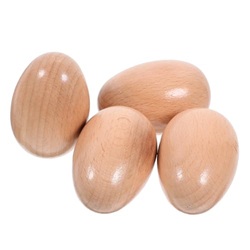 BESPORTBLE 4 Stück Teiliges Holz Ei Shaker Langlebige Musikinstrumente Leicht zu Sicherer Holz Maracas für Musikunterricht und Kreative DIY Spiele von BESPORTBLE