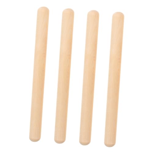 BESPORTBLE 4 Stück Teiliges Holz Rhythmus Sticks für Sicher Poliert mit Glatter Oberfläche Fördert Musikalische Entwicklung Verbessert Visuelle und Auditive Wahrnehmung Kompakt und Farblich von BESPORTBLE