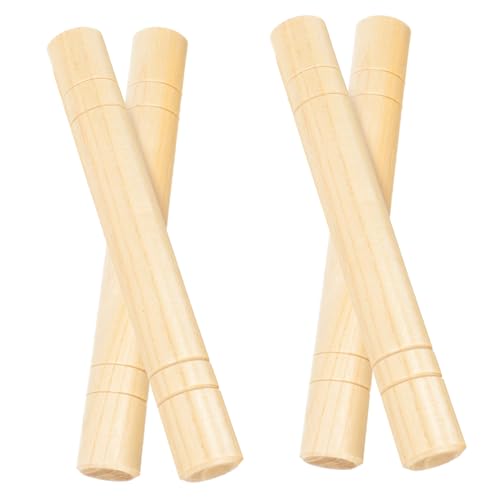 BESPORTBLE 4 Stück Teiliges Holz Rhythmusstäbe für Pädagogisches Musikinstrument mit Abgerundeten Kanten Langlebig und Rhythmusfördernd für Vorschule und Musikunterricht von BESPORTBLE