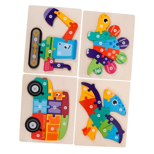 BESPORTBLE 4 Stück Teiliges Holzpuzzle für Bunte Karton Designs Dinosaurier LKW Bagger Pterodactyl Lernspielzeug Kreativität und Logischen Denkfähigkeit für Jungen und Mädchen BESPORTBLE 4 Stück Teiliges Holzpuzzle für Bunte Karton Designs Dinosaurier LKW Bagger Pterodactyl Lernspielzeug Kreativität und Logischen Denkfähigkeit für Jungen und Mädchen von BESPORTBLE