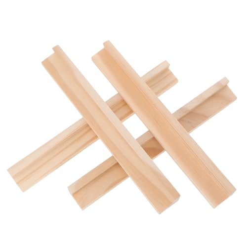 BESPORTBLE 4 Stück Teiliges Holzständer für Dominosteine und Buchstaben Langlebige Holztabletts Multifunktionale DIY Displayhalter für Alphabetkarten und Bastelprojekte von BESPORTBLE