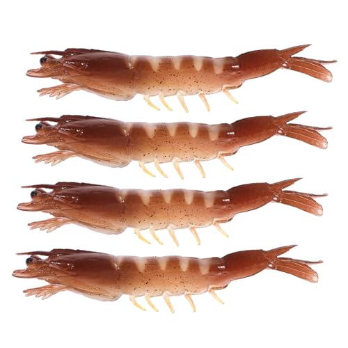 BESPORTBLE 4 Stück Teiliges Künstliche Garnelen Modelle Simulation Garnelen für Fotodekoration PVC Material für Lernspielzeug und Sammlung von BESPORTBLE