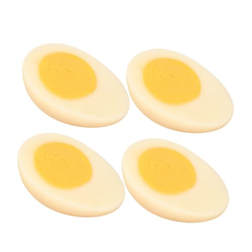 BESPORTBLE 4 Stück Teiliges Künstliche Gekochte Eier aus PVC Realistische Detailgetreue Lebensmittelmodelle Leicht und Kompakt Vielseitig Einsetzbar als Fotorequisiten und Dekoration für von BESPORTBLE