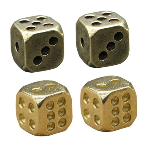 BESPORTBLE 4 Stück Teiliges Messing Würfel Nachtclub Spielrequisiten Dekorative Würfel aus Massivem Messing Feine Politur Glatte Oberfläche Stilvolle Tischdekoration Geeignet Zufällige Farbe von BESPORTBLE