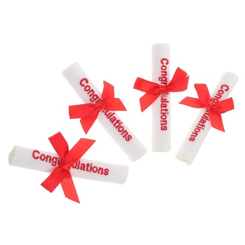 BESPORTBLE 4 Stück Teiliges Mini Abschlusszertifikat Bestickte Scrolls Dekorative Abschluss Puppen Accessoires Langlebige Party Dekorationen für Abschlussfeiern Klasse von BESPORTBLE