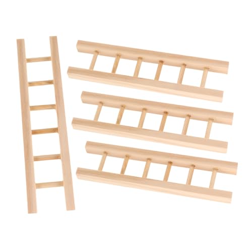 BESPORTBLE 4 Stück Teiliges Mini Holzleiter Realistische Puppenhaus Möbel Vielseitige DIY Bastelaccessoires für Landschaftsdeko Kompakt Naturfarben für Miniaturszenen und Kreative von BESPORTBLE