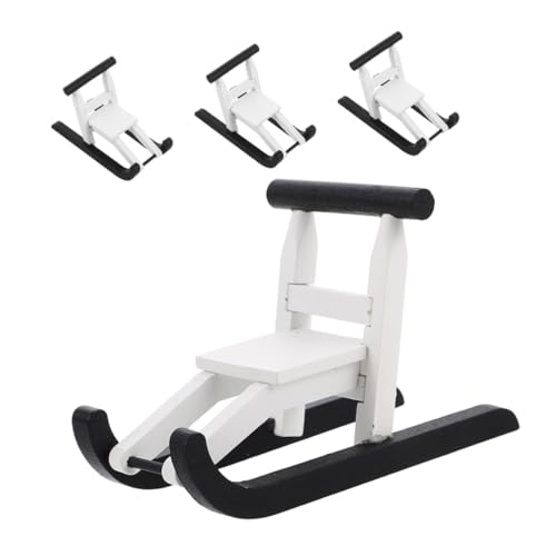 BESPORTBLE 4 Stück Teiliges Mini Holzschlitten Vintage Weihnachtsdeko mit Filigraner Handwerkskunst Vielseitige Tisch Puppenhaus-Dekoration Kompakte Schneeschlitten Figuren für Festliche von BESPORTBLE