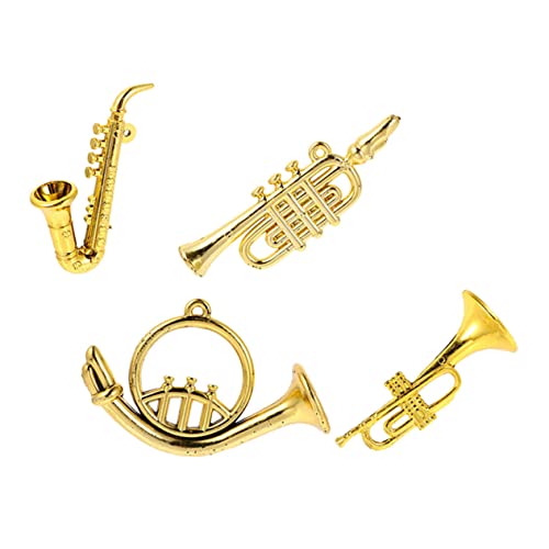 BESPORTBLE 4 Stück Teiliges Mini Musikinstrument aus Kunststoff Puppenhaus Dekoration Detailreiche Saxophon und Blasinstrumentmodelle Langlebig für Kinderzimmer und DIY Zubehör von BESPORTBLE