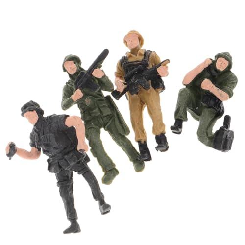 BESPORTBLE 4 Stück Teiliges Mini Soldatenmodell aus Kunststoff Leichte Miniatur Figuren für Sandtisch und Rollenspiele Realistische Details Kompakt und Langlebig Vielseitige Miniatur von BESPORTBLE
