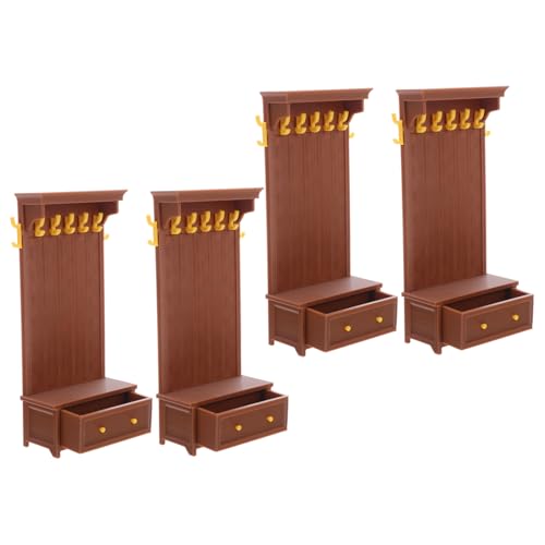 BESPORTBLE 4stücke Puppenhausregal Miniaturmöbelset Puppenhausschrank Schrank Miniatur-puppenhausbüchersregal Miniatur-bücherregal Mini-bücherschrank Puppenhaus-dekorationszubehör von BESPORTBLE
