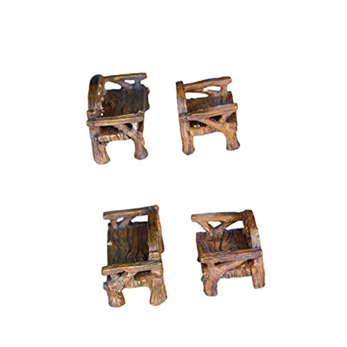 BESPORTBLE 4 Stück Teiliges Miniatur Resin Bank Stilvolle Mini Gartenbank Dekoration Langlebiges Harz Möbel Ornament für Puppenhaus Feengarten und Mikro Landschaft von BESPORTBLE